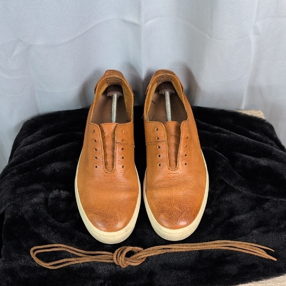 Frye Tan Leather Slip-On Sneakers - Picture 1 of 12